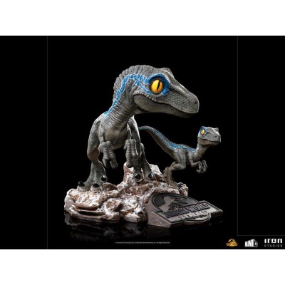 IRON STUDIOS JURASSIC WORLD DOMINION BLUE AND BETA MINICO FIGURE STATUE