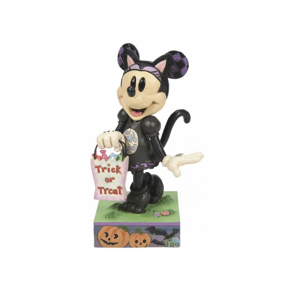 DISNEY TRADITIONS MINNIE CON COSTUME DA GATTO STATUA FIGURE ENESCO