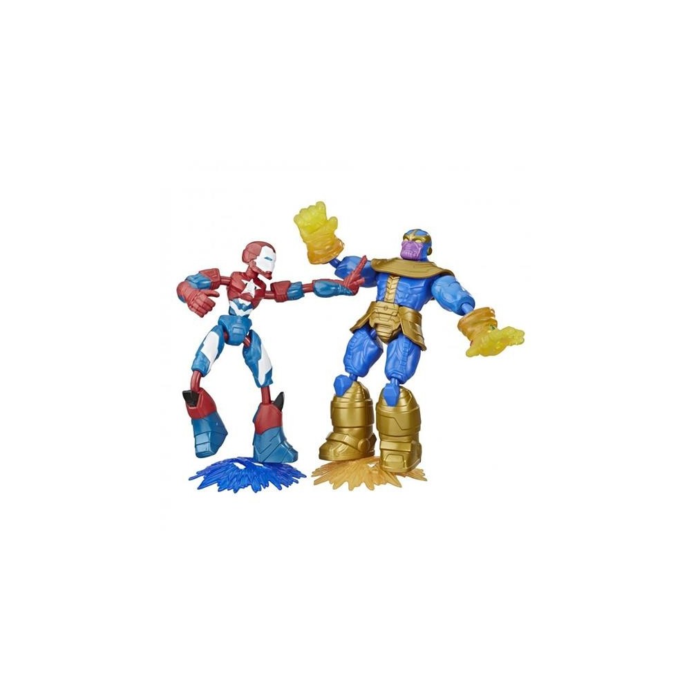 HASBRO MARVEL AVENGERS IRON PATRIOT VS THANOS BEND AND FLEX ACTION FIGURES