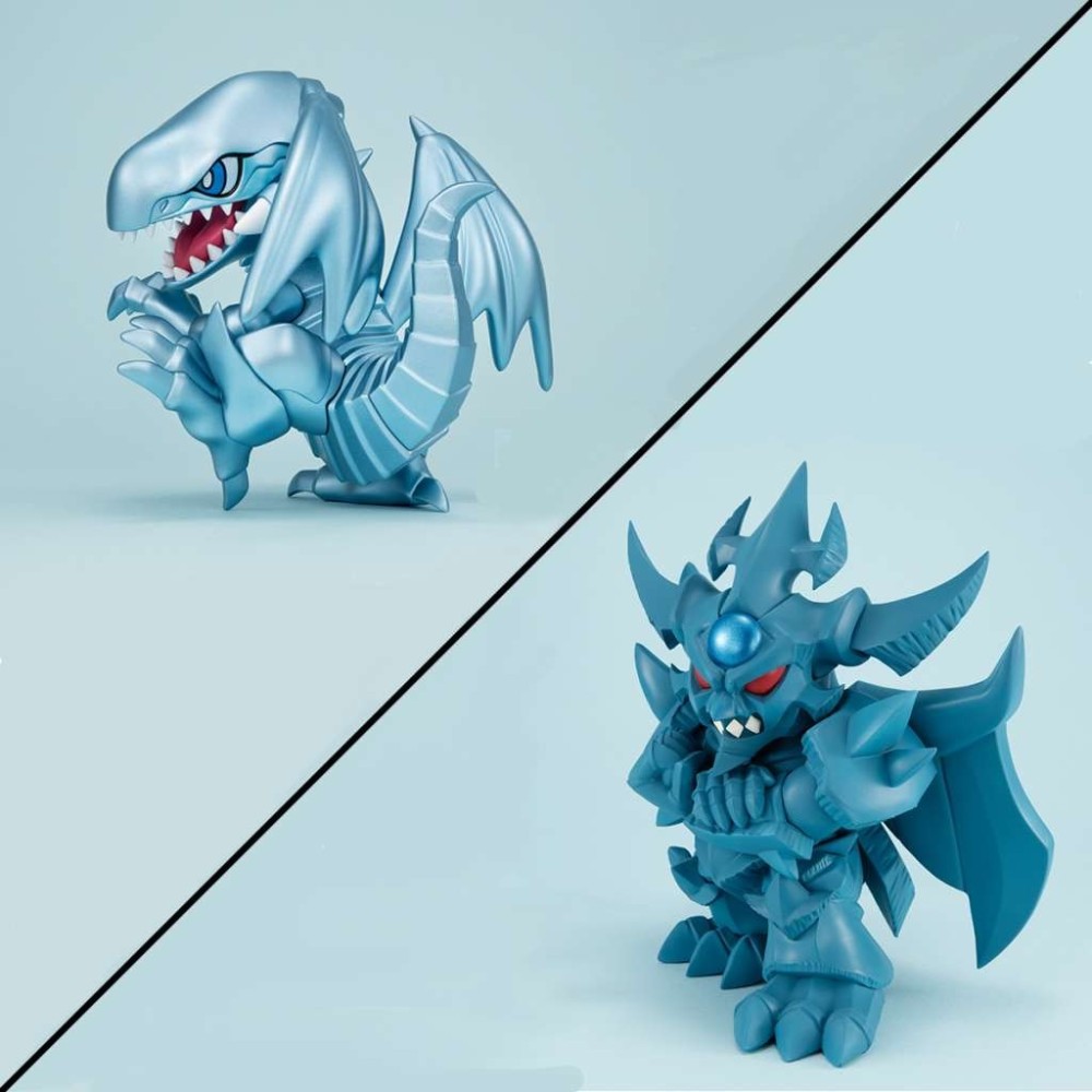 MEGAHOUSE YU-GI-OH MEGATOON BLUE EYES WHITE DRAGON + OBELISK THE TORMENTOR MINI FIGURES