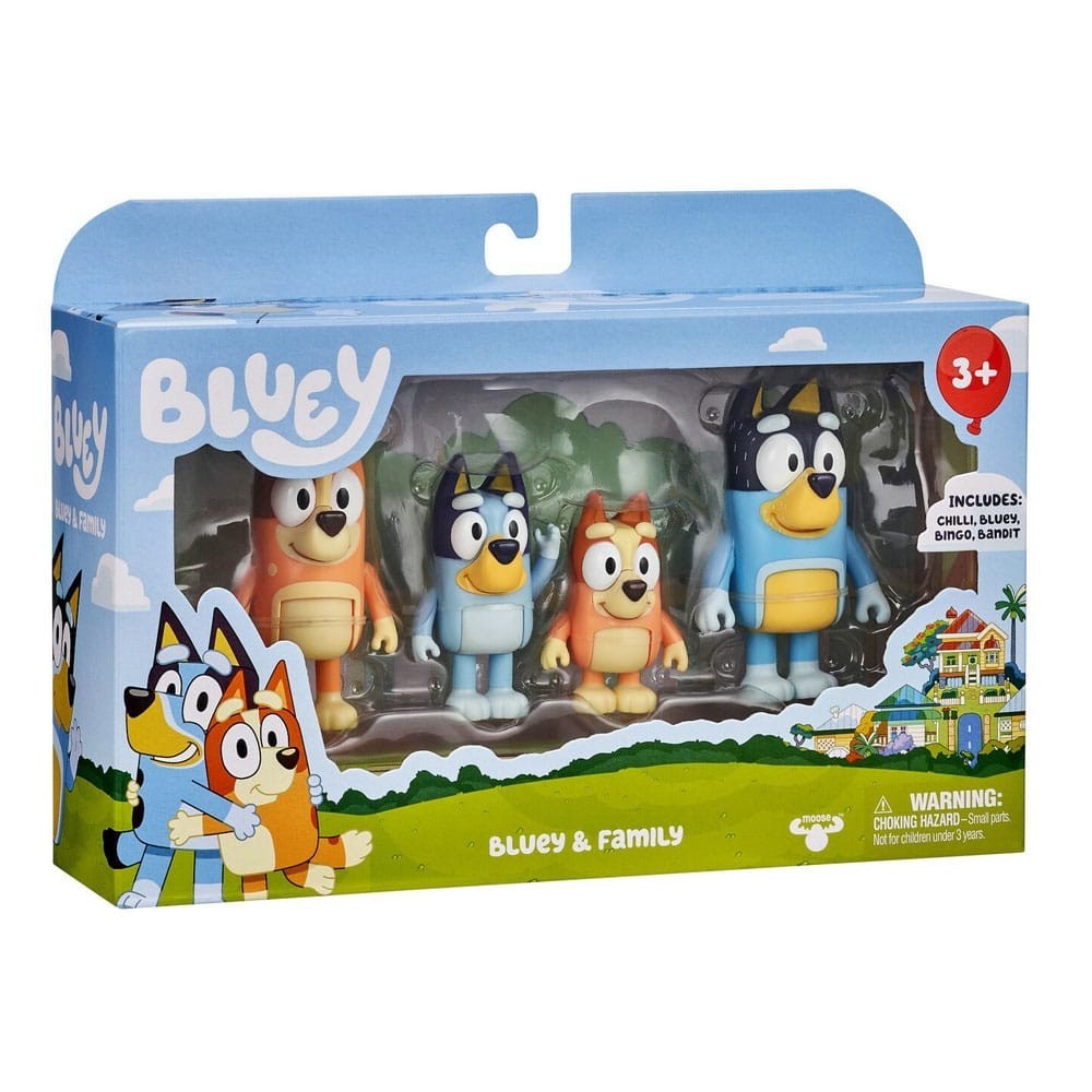 MOOSE TOYS BLUEY AND FAMILY 4-PACK ACTION FIGURES