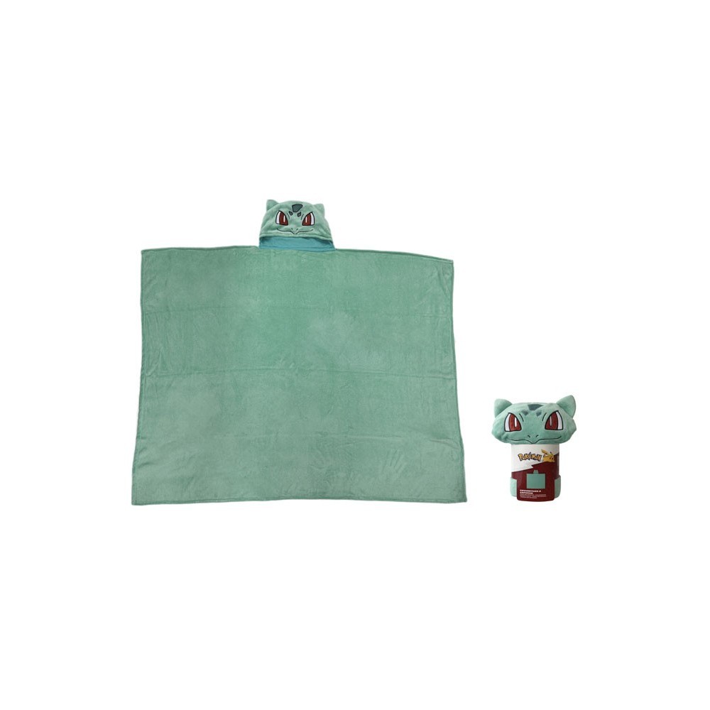 POKEMON BULBASAUR COPERTA PILE CON CAPPUCCIO 120X150CM LYO