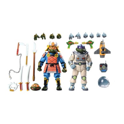 TEENAGE MUTANT NINJA TURTLES SAMURAI MICHELANGELO & SPACE DONATELLO ACTION FIGURE NECA