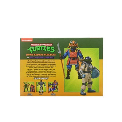NECA NINJA TURTLES CARTOON SAMURAI MICHELANGELO & SPACE DONATELLO 2-PACK ACTION FIGURE