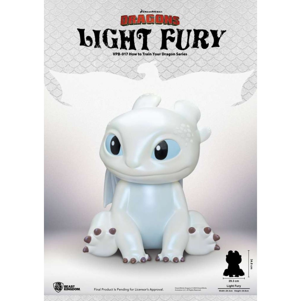 BEAST KINGDOM HOW TO TRAIN YOUR DRAGON LIGHT FURY VINYL PIGGY BANK VELVET VERS. STATUE FIGURE