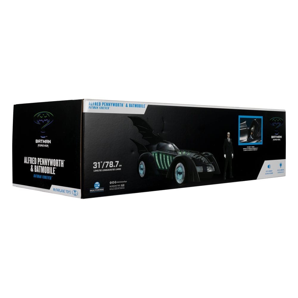 MC FARLANE DC MULTIVERSE VEHICLE ALFRED AND BATMOBILE 79CM BATMAN FOREVER ACTION FIGURE