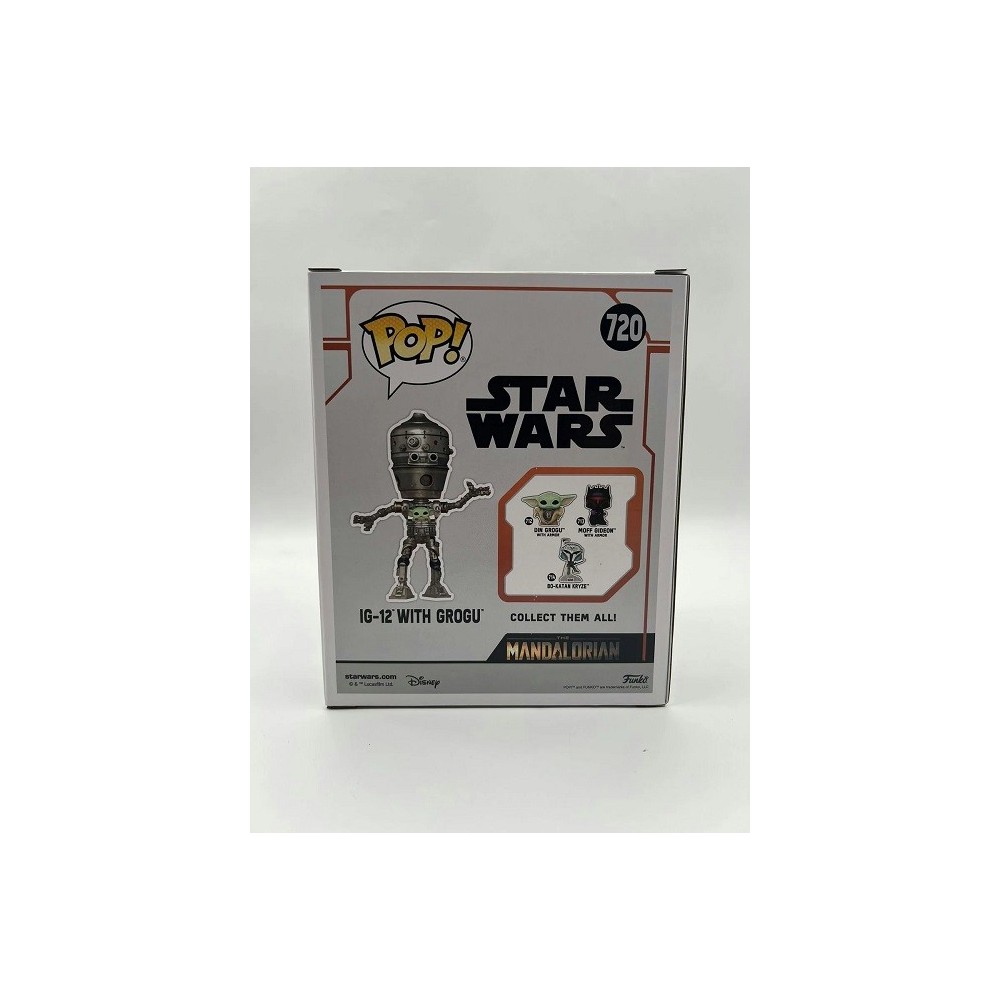 FUNKO FUNKO POP! STAR WARS THE MANDALORIAN IG-12 WITH GROGU DLX BOBBLE HEAD KNOCKER FIGURE