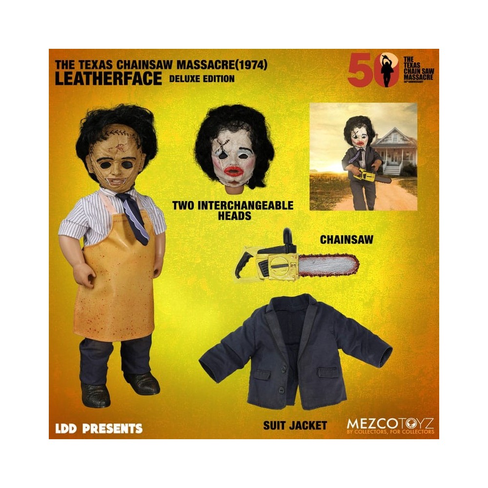 MEZCO TOYS THE TEXAS CHAINSAW MASSACRE LEATHERFACE DELUXE LIVING DEAD DOLLS ACTION FIGURE