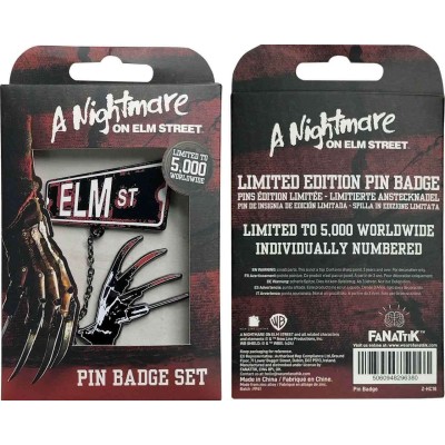 NIGHTMARE ON ELM STREET PIN BADGE SPILLA FANATTIK