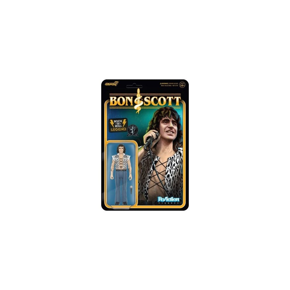 SUPER7 BON SCOTT REACTION LEOPARD PRINT ACTION FIGURE