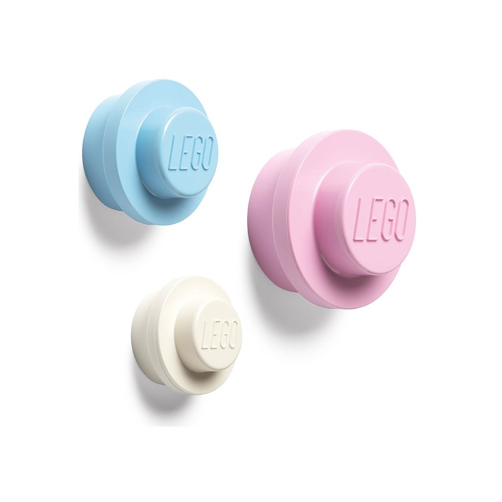LEGO WALL HANGER SET APPENDIABITI ROSA AZZURRO BIANCO ROOM COPENHAGEN