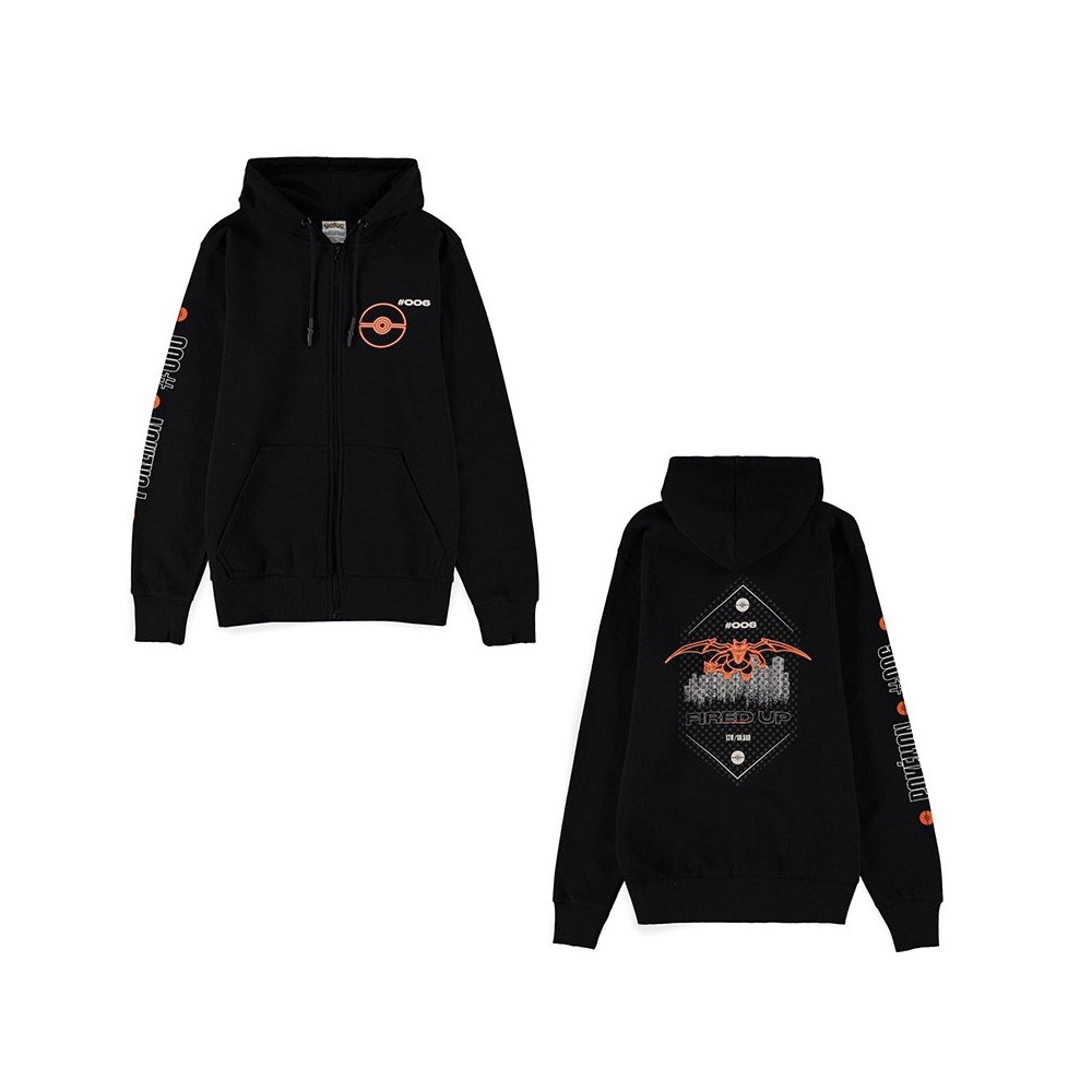 DIFUZED ZIP HOODIE POKEMON CHARIZARD FIRED UP L SIZE