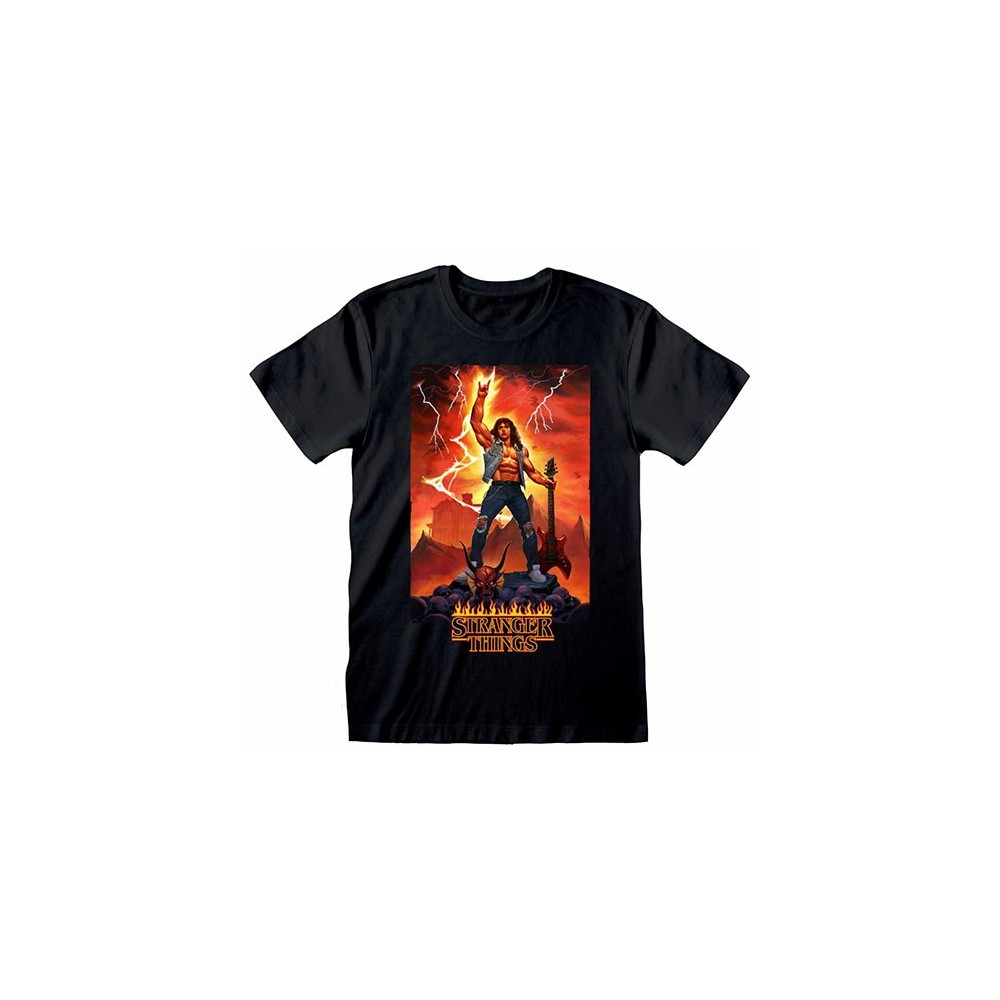 HEROES INC T-SHIRT STRANGER THINGS EDDIE ROCKS L SIZE