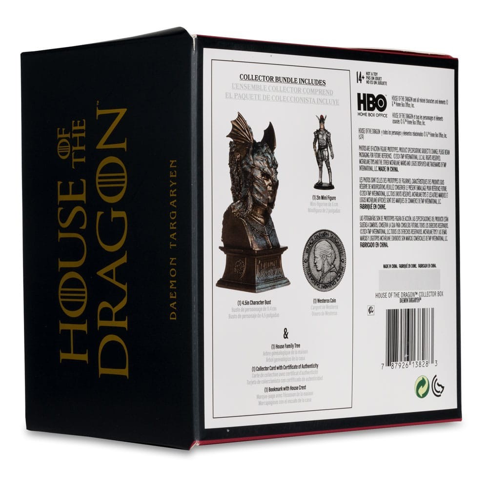 MC FARLANE HOUSE OF THE DRAGON DAEMON TARGARYEN COLLECTOR BOX