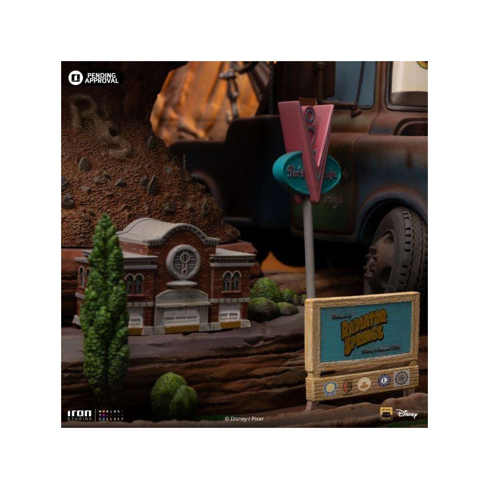 IRON STUDIOS CARS LIGHTNING MCQUEEN AND TOW MATER BDS ART SCALE DLX 1/10 STATUE