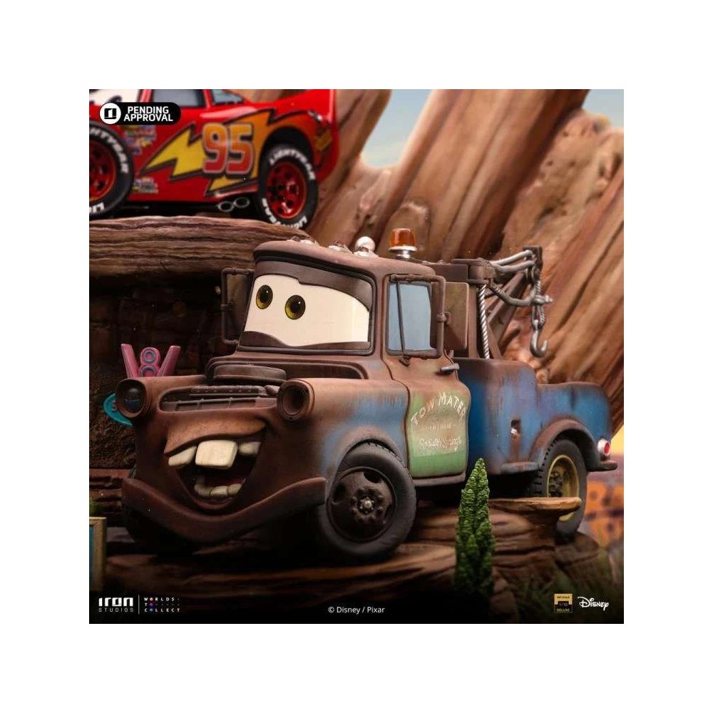 IRON STUDIOS CARS LIGHTNING MCQUEEN AND TOW MATER BDS ART SCALE DLX 1/10 STATUE