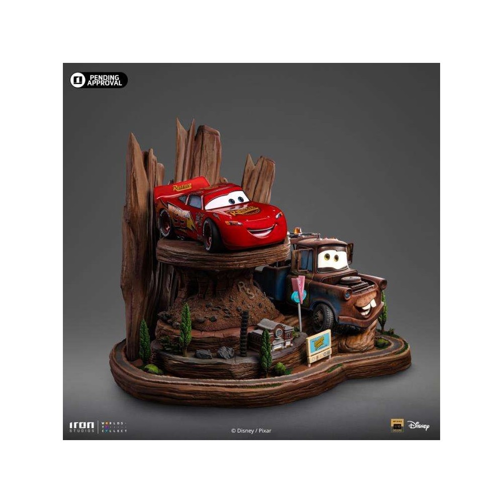 IRON STUDIOS CARS LIGHTNING MCQUEEN AND TOW MATER BDS ART SCALE DLX 1/10 STATUE