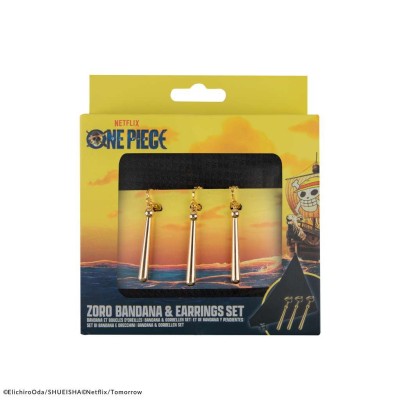 CINEREPLICAS ONE PIECE ZORO BANDANA AND EARRINGS SET REPLICA
