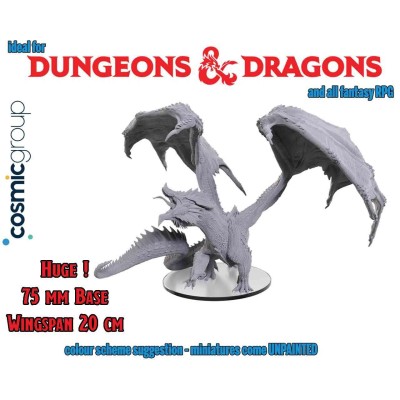 WIZKIDS DUNGEONS & DRAGONS ADULT RED DRAGON TYRANT UNPAINTED ICONS OF THE REALMS MINIATURE FIGURE