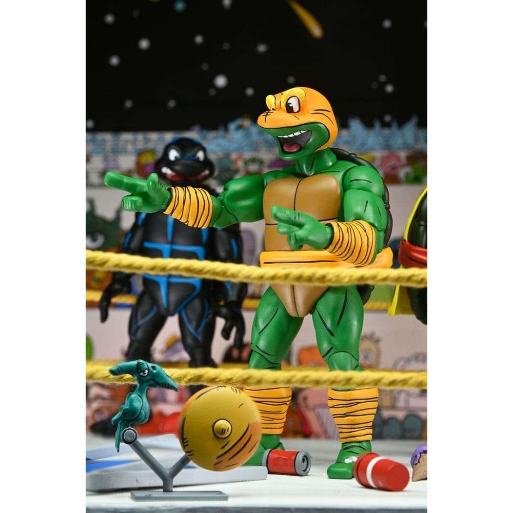 NECA TEENAGE MUTANT NINJA TURTLES ARCHIE COMICS STUMP WRESTLING TURTLES 4-PACK ACTION FIGURES