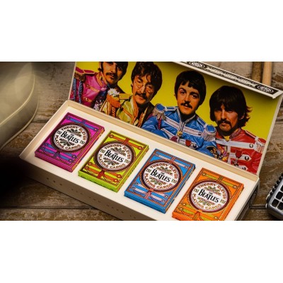 THE BEATLES POKER PLAYING CARDS PREMIUM BOX SET 4 MAZZI THEORY11