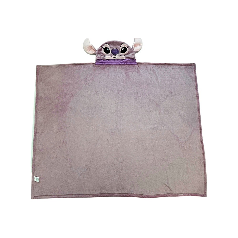 LYO DISNEY STITCH ANGEL FLEECE BLANKET WITH HOOD 120X150CM