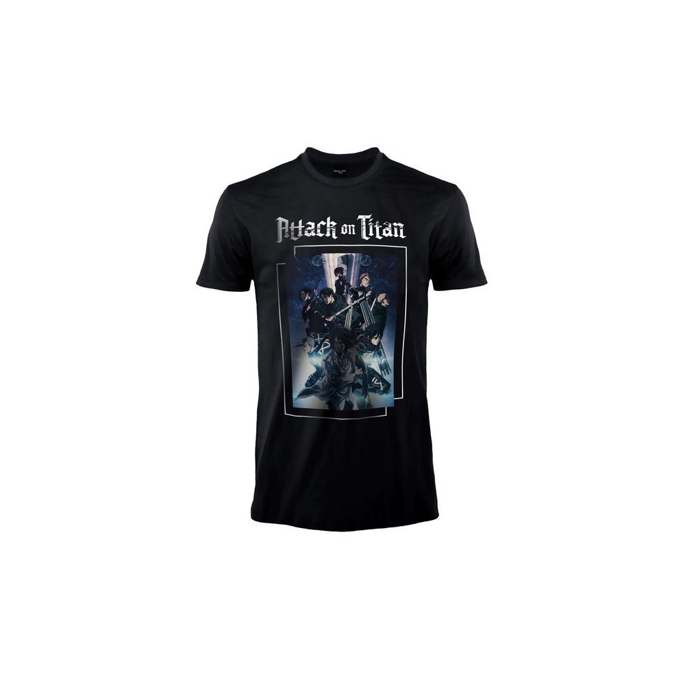 T SHIRT ATTACK ON TITAN GROUP BLACK