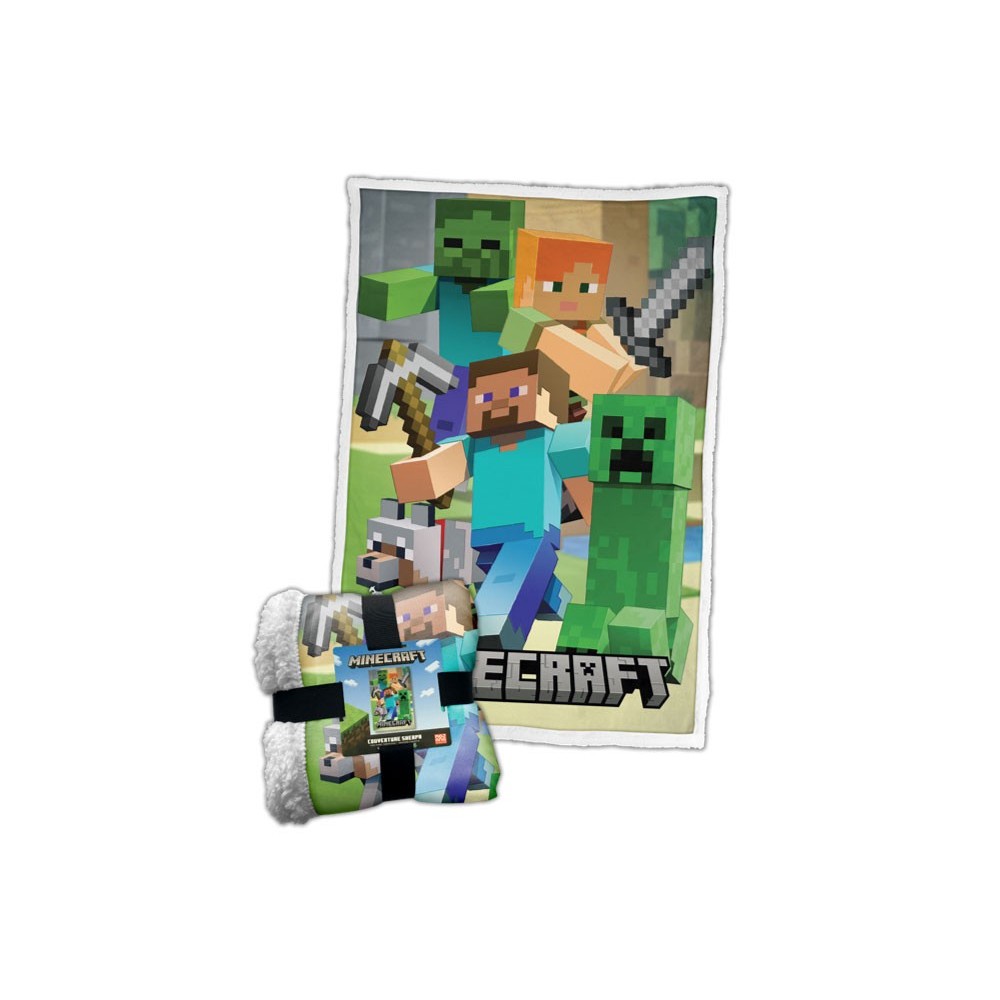 MINECRAFT COPERTA IN PILE SHERPA 100X150CM LYO