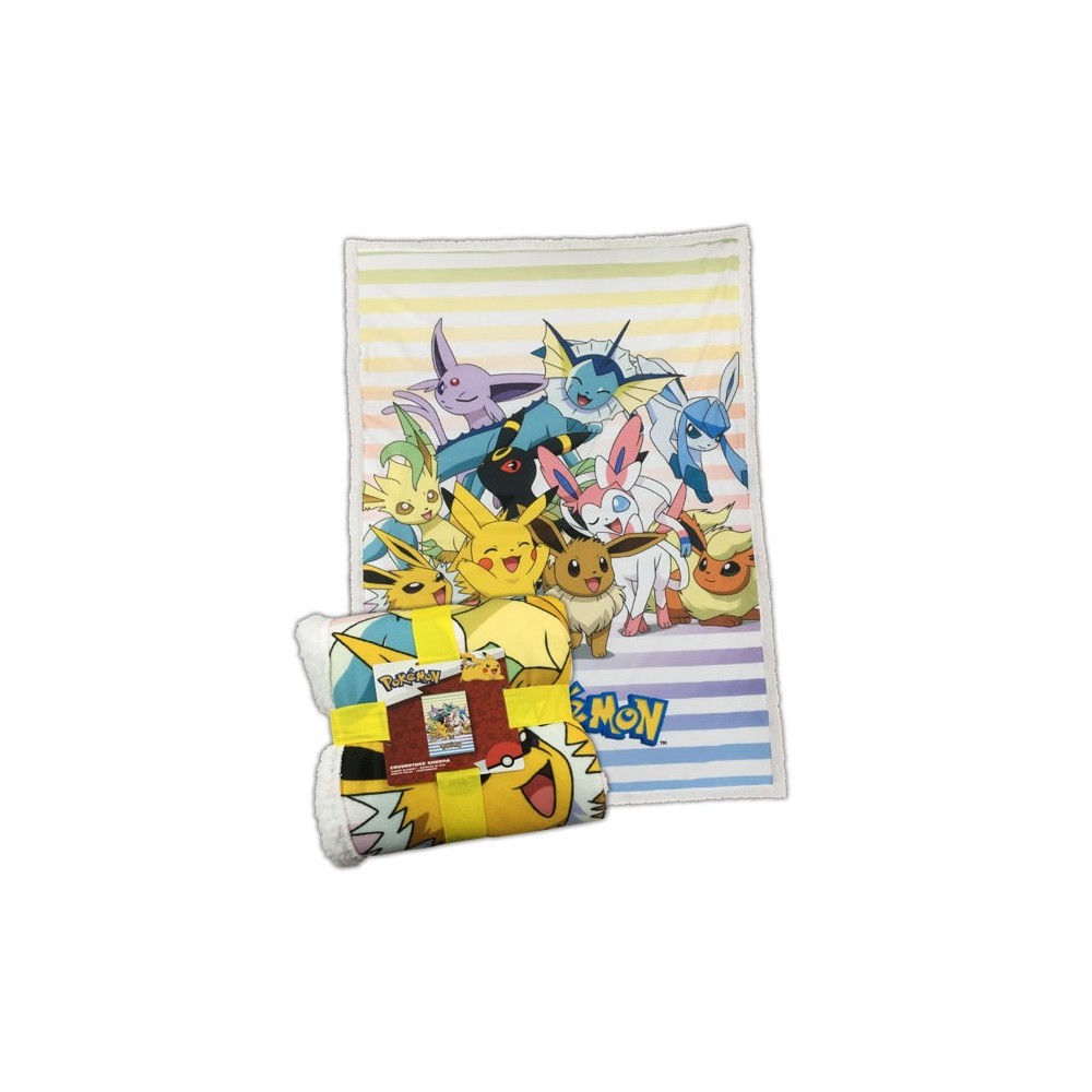 LYO POKEMON PIKACHU AND EEVEE EVOLUTIONS FLEECE SHERPA BLANKET 100X150CM