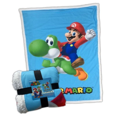 LYO SUPER MARIO AND YOSHI FLEECE SHERPA BLANKET 100X150CM