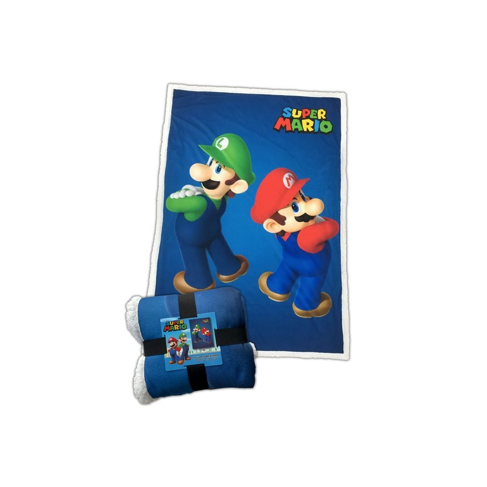 SUPER MARIO E LUIGI COPERTA IN PILE SHERPA 100X150CM LYO