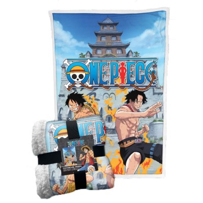 LYO ONE PIECE MONKEY D.LUFFY AND PORTGAS D.ACE FLEECE SHERPA BLANKET 100X150CM