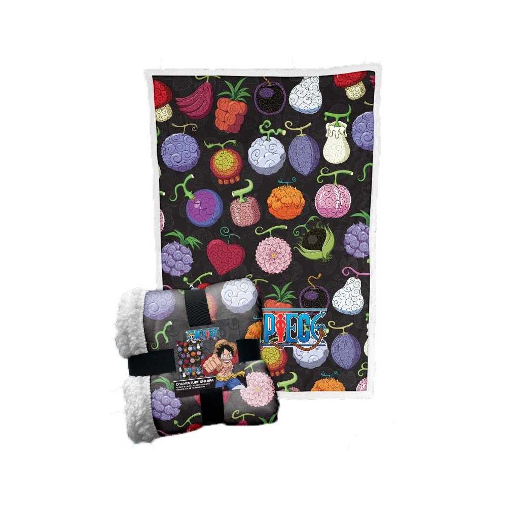 LYO ONE PIECE DEVIL FRUITS FLEECE SHERPA BLANKET 100X150CM