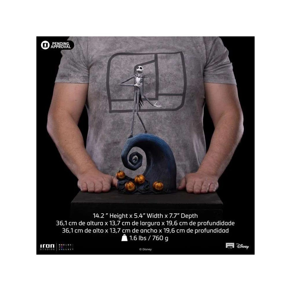 IRON STUDIOS NIGHTMARE BEFORE CHRISTMAS JACK SKELLINGTON ART SCALE 1/10 RESIN STATUE FIGURE