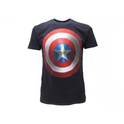 MAGLIA T SHIRT CAPTAIN AMERICA MARVEL AVENGERS SCUDO BLU