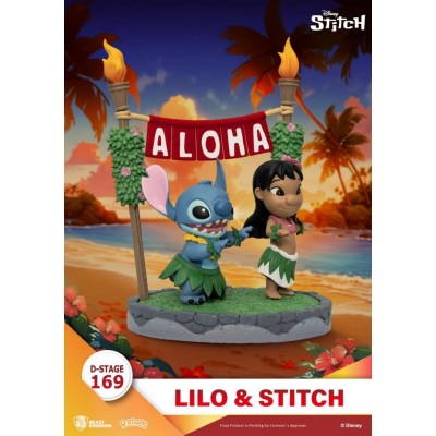 D-STAGE LILO AND STITCH DS-169 ALOHA STATUA FIGURE DIORAMA BEAST KINGDOM