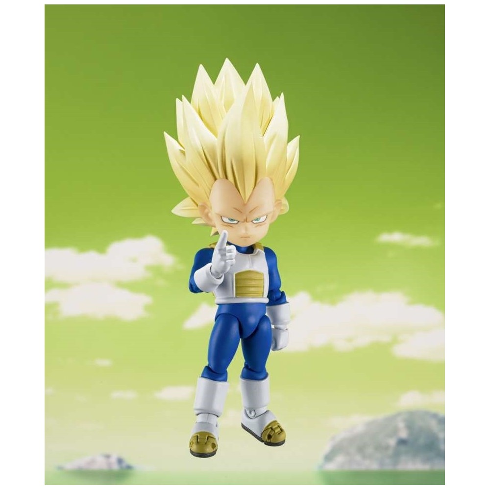 BANDAI DRAGON BALL DAIMA SUPER SAIYAN 3 VEGETA MINI S.H. FIGUARTS PVC ACTION FIGURE