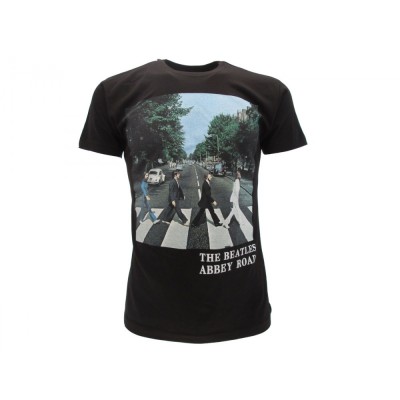 MAGLIA T SHIRT BEATLES ABBEY ROAD NERA