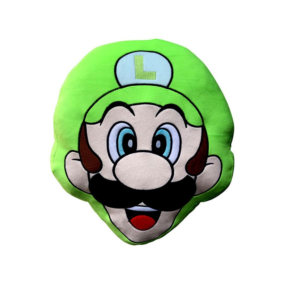 SUPER MARIO LUIGI HAPPY FACE 3D CUSCINO 40CM LYO