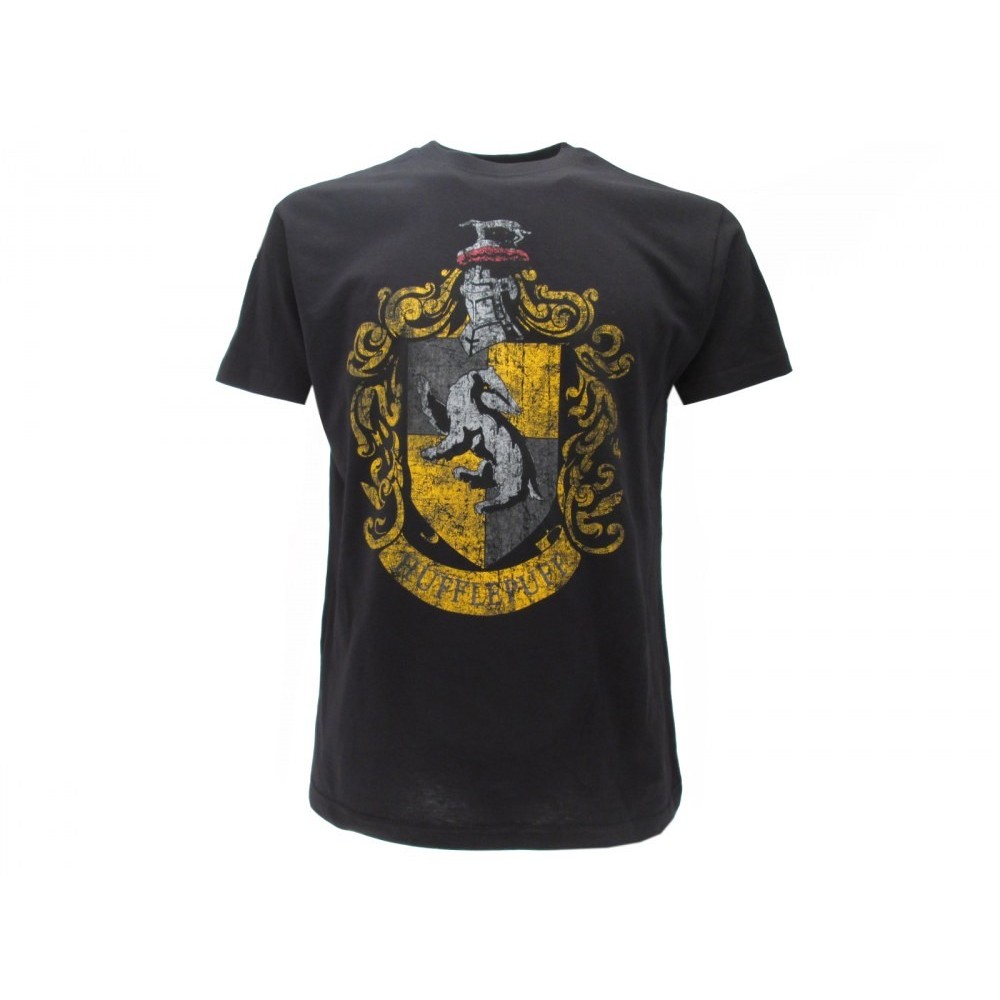 MAGLIA T SHIRT HARRY POTTER HUFFLEPUFF TASSOROSSO NERA