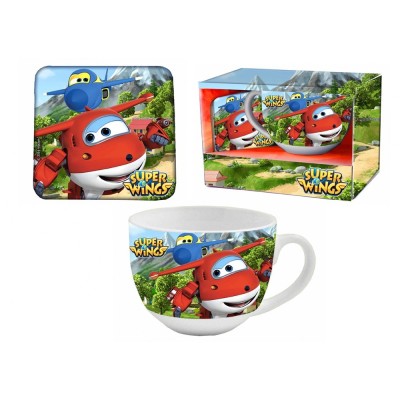 SUPER WINGS CERAMIC MUG TAZZA + SOTTOPIATTO PYRAMID INTERNATIONAL
