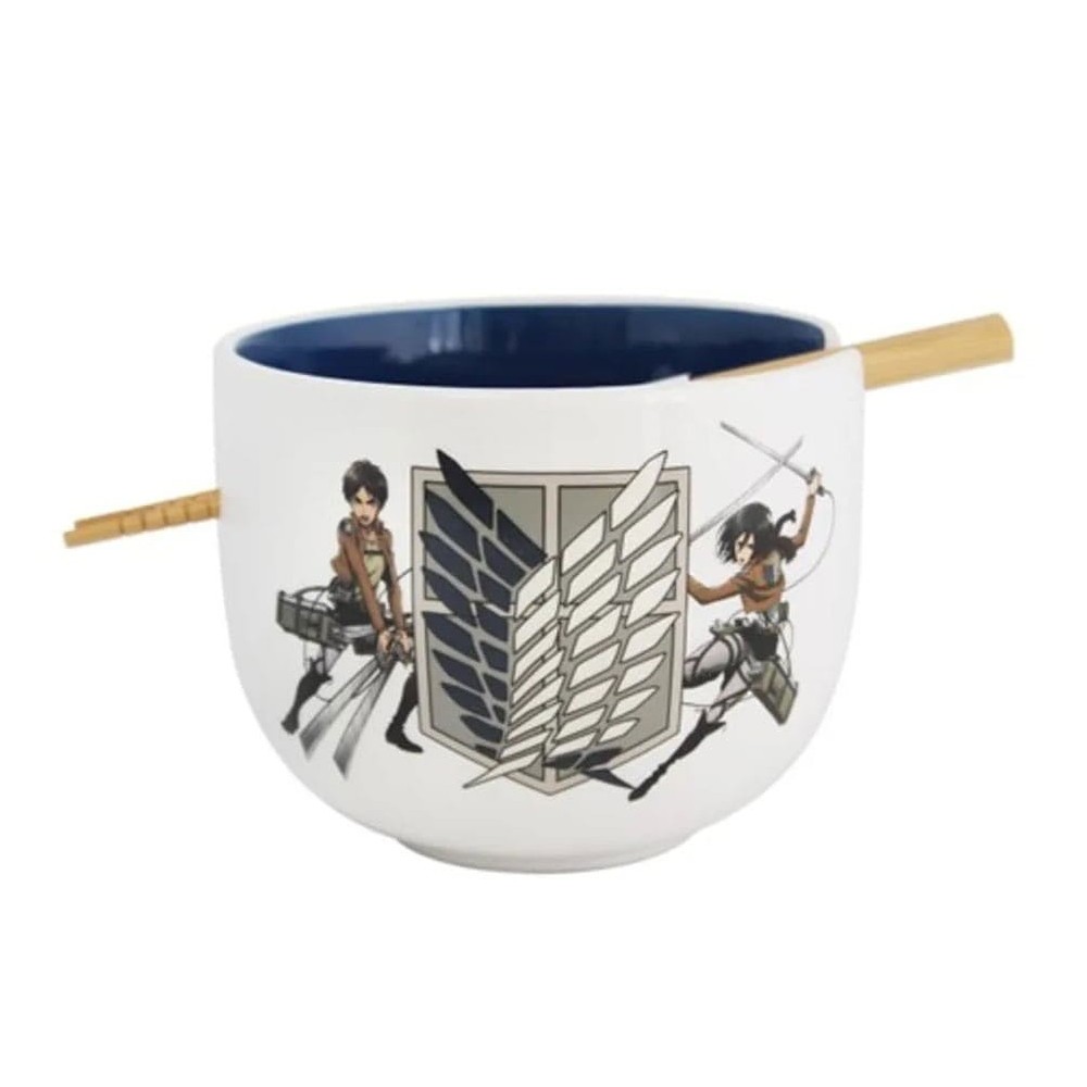 JUST FUNKY ATTACK ON TITAN SURVEY CORPS RAMEN BOWL WITH CHOPSTICKS