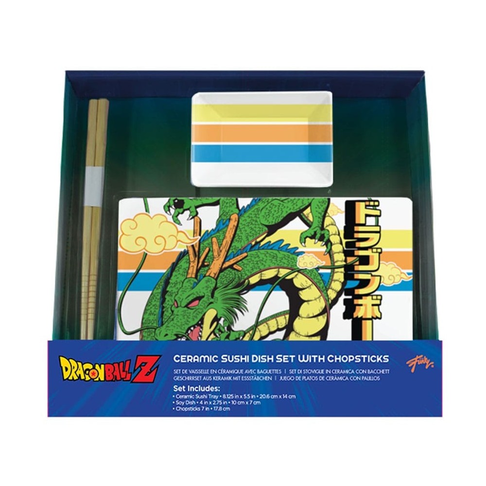 DRAGON BALL Z SHENRON CERAMIC SUSHI SET E BACCHETTE JUST FUNKY