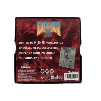 DOOM II COMMEMORATIVE FLOPPY DISC ANTIQUE SILVER EDITION REPLICA FANATTIK