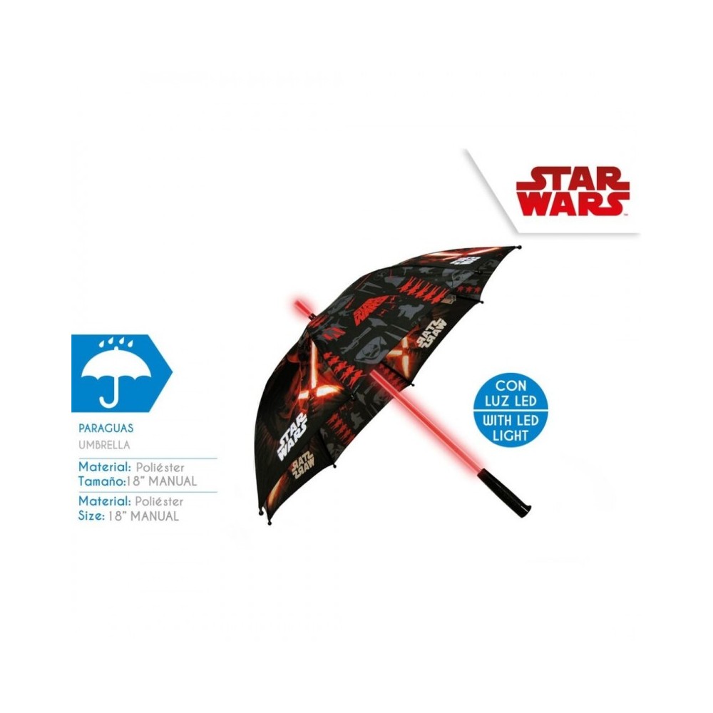KIDS LICENSING STAR WARS UMBRELLA WITH LIGHTS 46CM