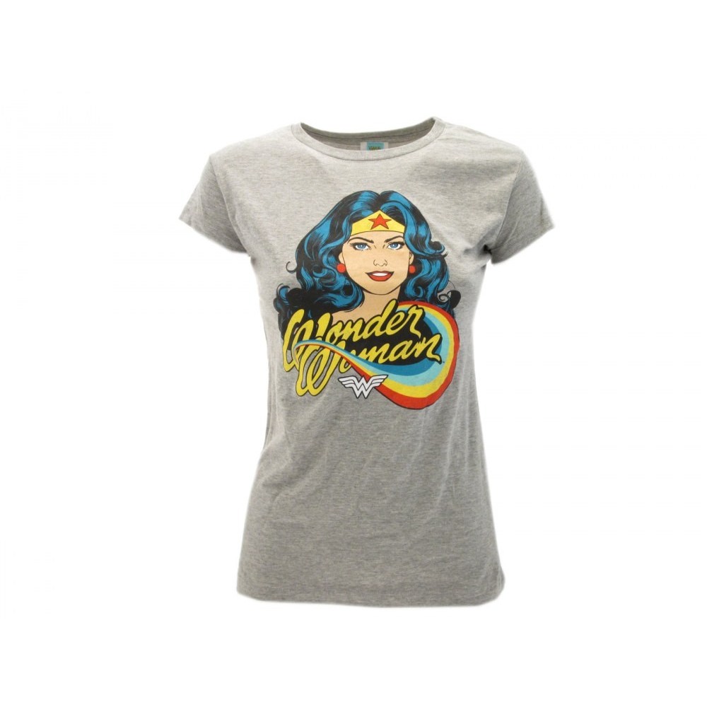 MAGLIA T SHIRT DONNA WONDER WOMAN GRIGIA