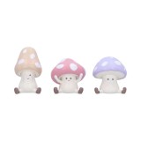 NEMESIS NOW THREE WISE TOADSTOOLS RESIN STATUE