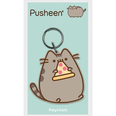 PYRAMID INTERNATIONAL PUSHEEN THE CAT WITH PIZZA PVC KEYCHAIN KEYRING