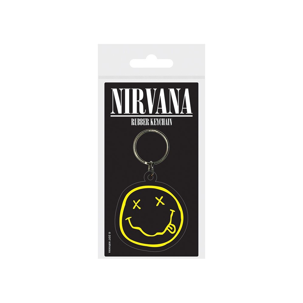 PYRAMID INTERNATIONAL NIRVANA SMILEY RUBBER KEYCHAIN