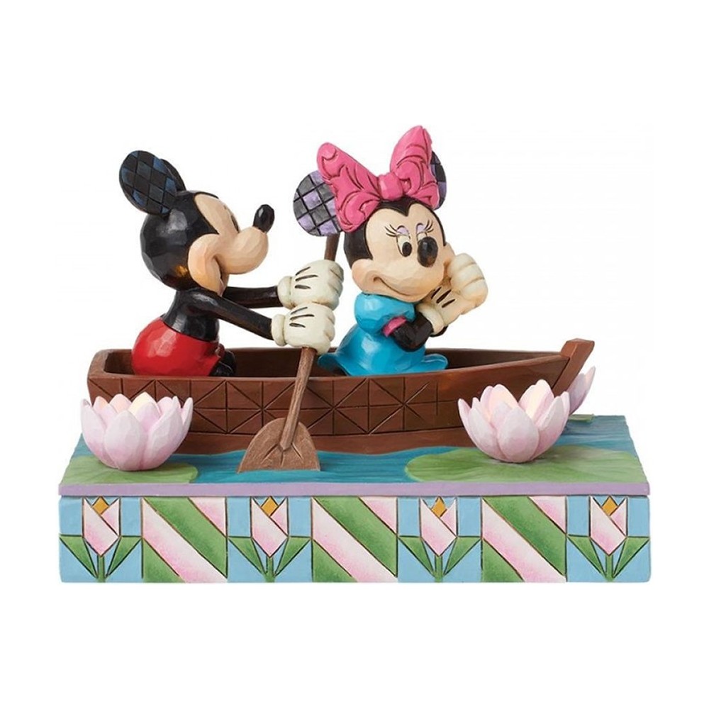MICKEY E MINNIE IN BARCA STATUA FIGURE LUMINOSA ENESCO